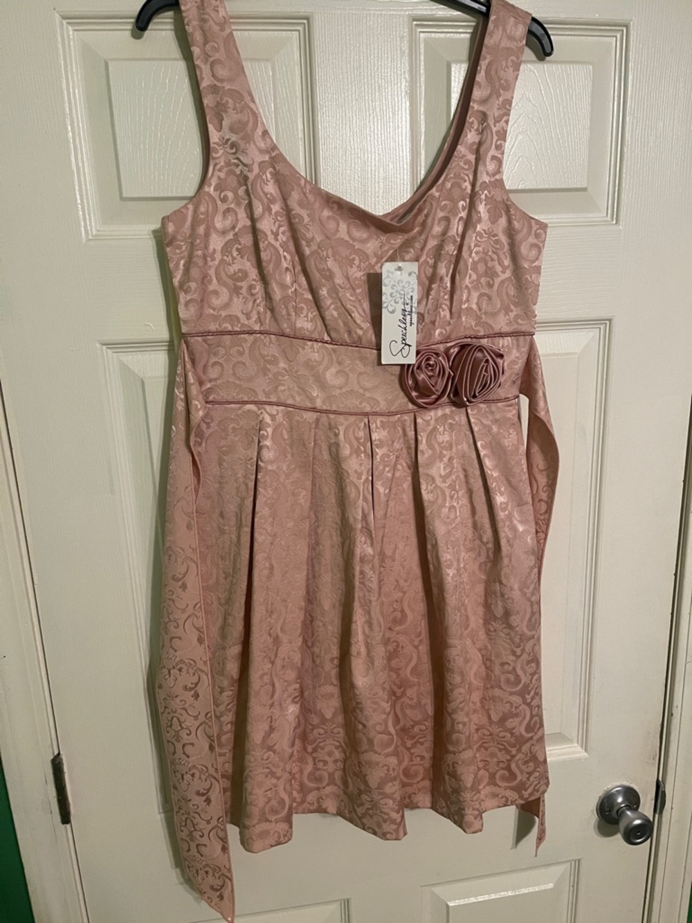 Speechless Dusty Rose Jacquard Flower Sash Girls' Dress